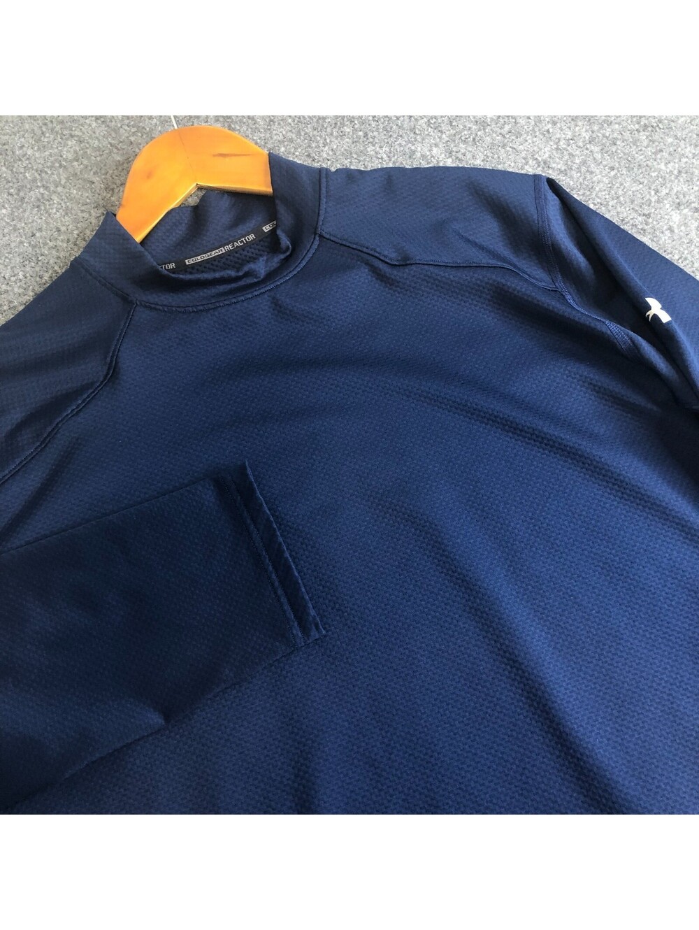 Under Armour Shirt Mens 2XL Blue ColdGear Reactor Compression Long Sleeve Fitted